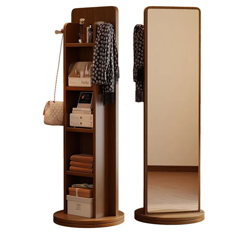 Full Length Mirror Jewelry Armoire - مرآة أرضية دوارة مربعة الشكل بطول