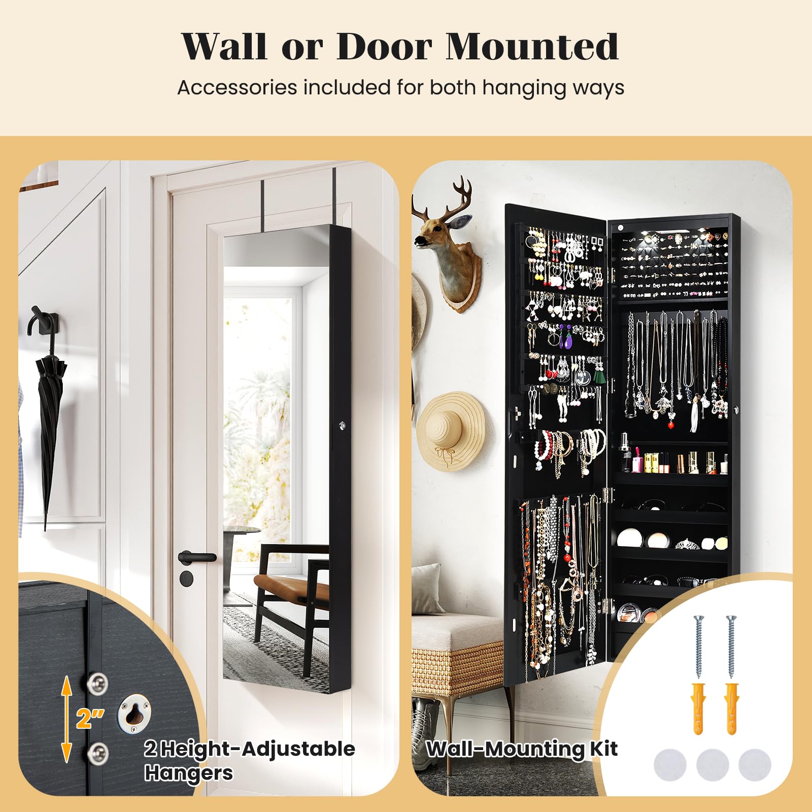 خزانة مجوهرات يمكن تركيبها على - مراجعة Full Length Mirror Jewelry Armoire وسعره