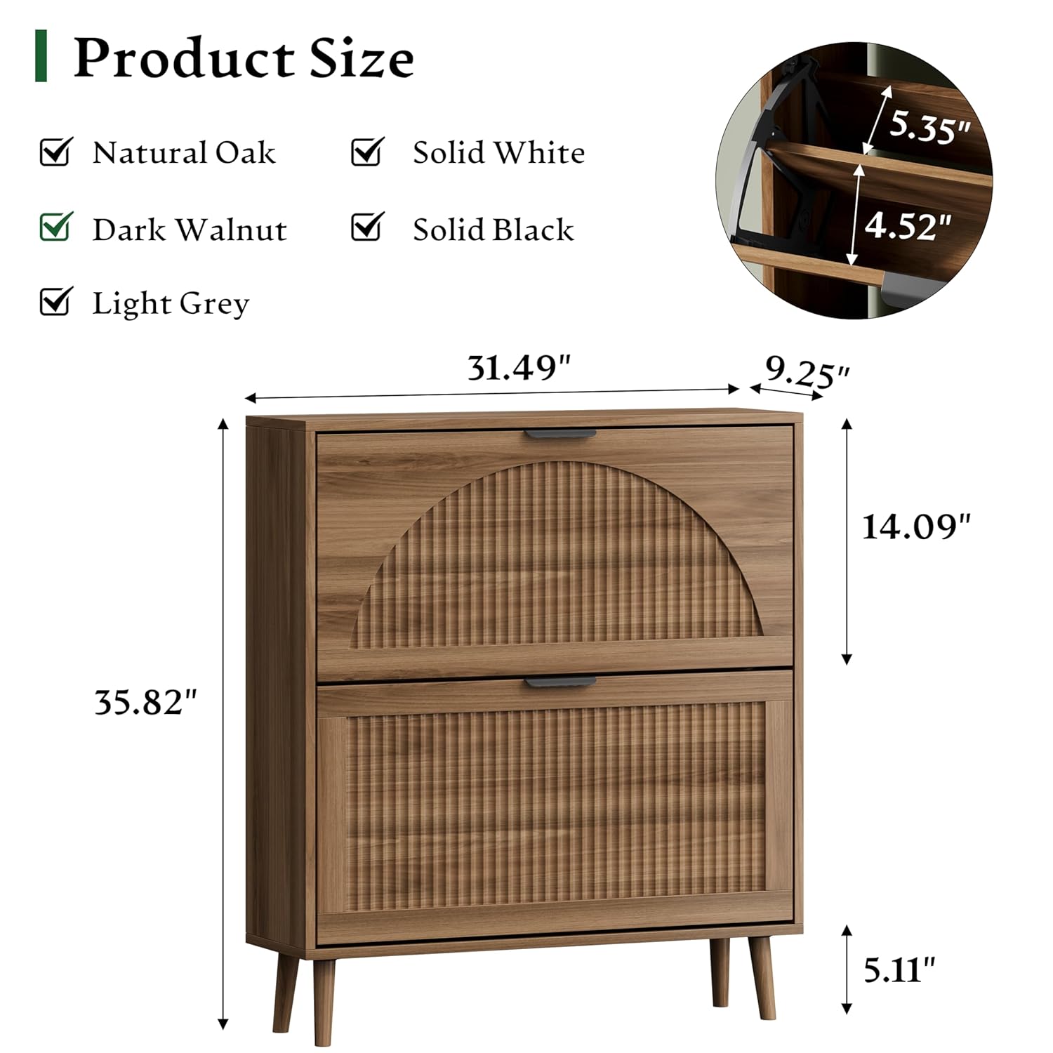 خزانة أحذية بـ2 أدراج قابلة لل - مراجعة Shoe Rack Cabinet Narrow Entryway وسعره