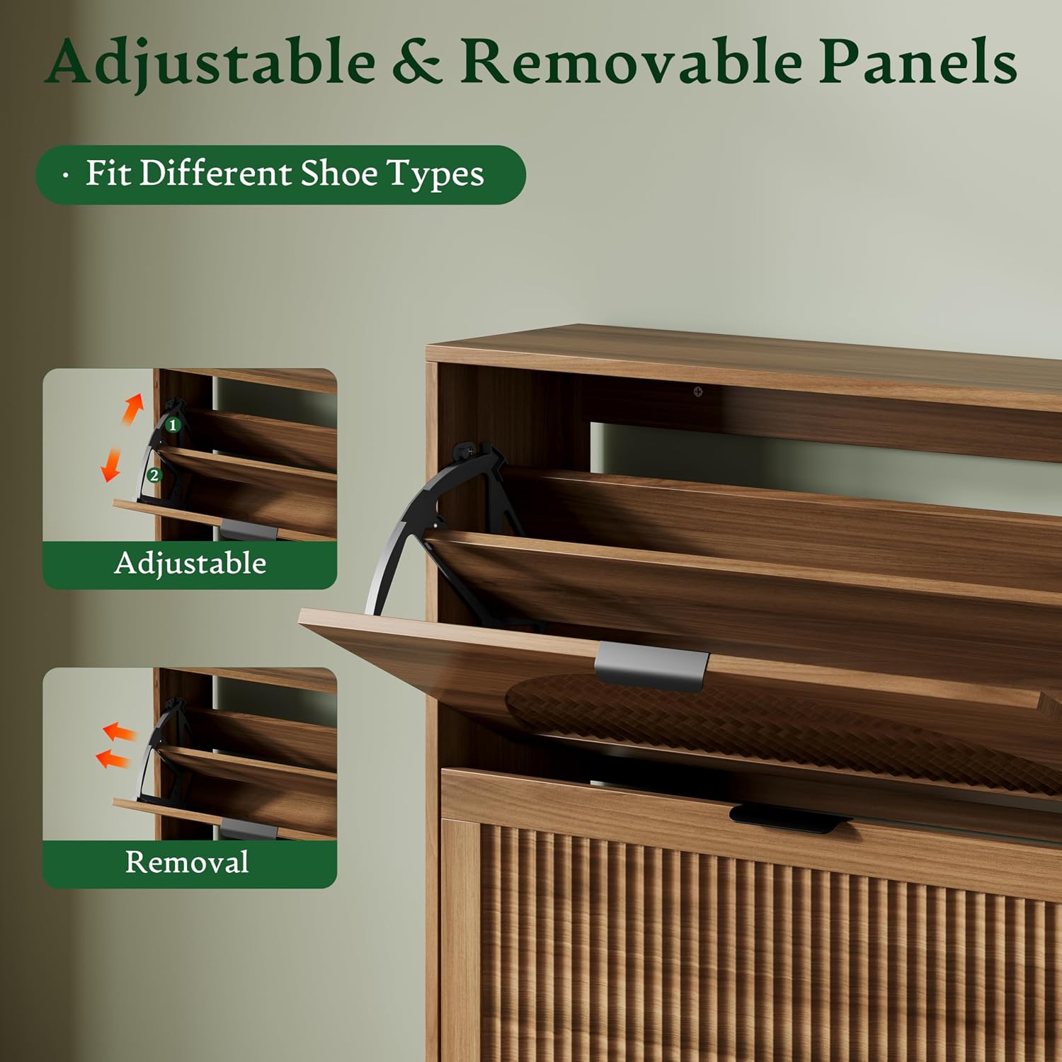 خزانة أحذية بـ2 أدراج قابلة لل - مراجعة Shoe Rack Cabinet Narrow Entryway وسعره